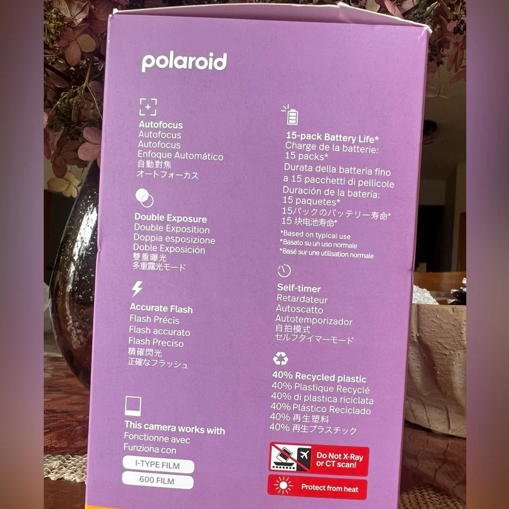 Polaroid Now Instant Camera with Film - Purple